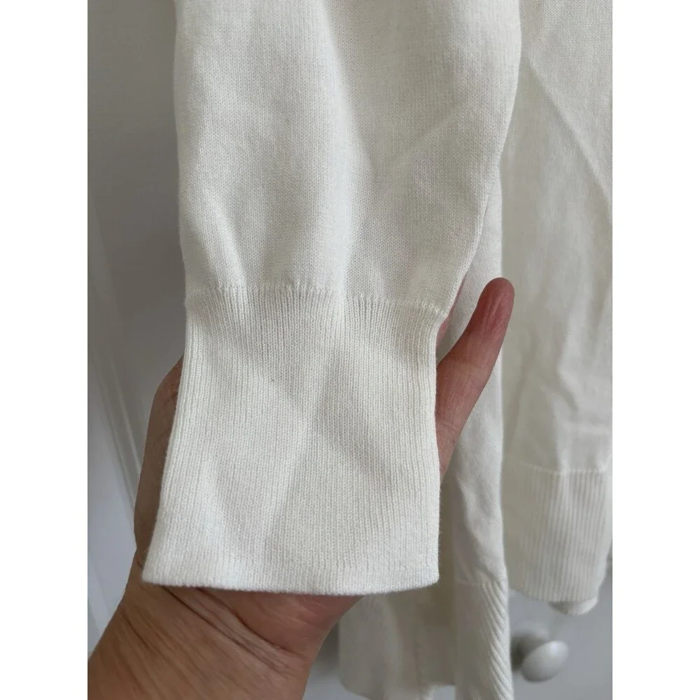KASPER WOMEN'S CARDIGAN SWEATER SIZE SMALL WHITE RETAIL $89.00  COTTON/VISCOSE